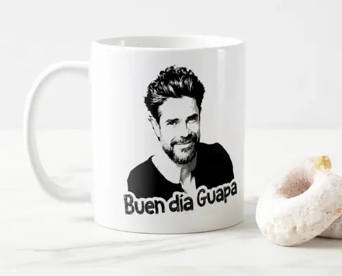 Taza De Plástico Buen Día Guapa Recta Y Blanca Con Capacidad De 350 Ml Blanco