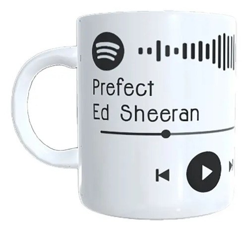Taza Spotify De Plástico Con Diseño Para San Valentín, 350 Ml Blanco