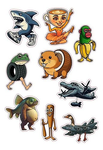 Tralalero Tralala Brainrot Archivo Digital Stickers - 5