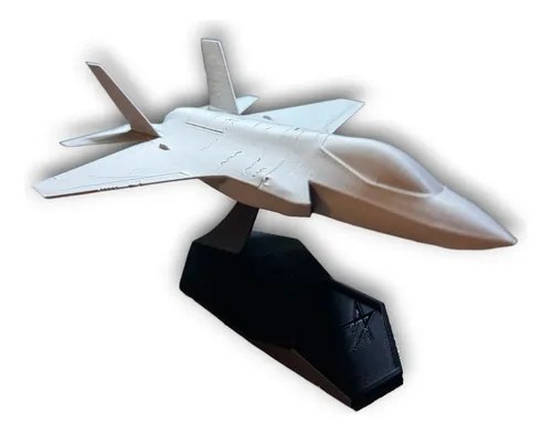 Avion Jet De Combate F35 3d Plata