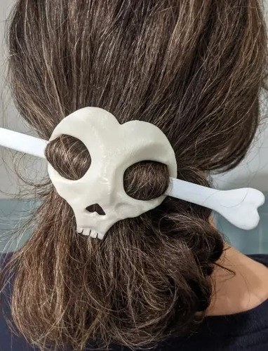 Broche Para El Cabello Calavera 3d Diseño 2