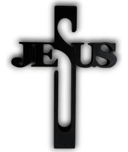 Cruz Jesus 20 Cm Impresion 3d Negro