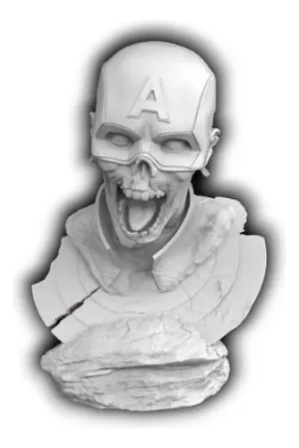Figura Capitan America Zombie Para Pintar Ideal Hobbistas