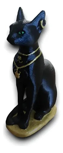 Figura Gato Egipcio 18 Cm Nivel 3d Negro