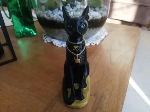 Figura Gato Egipcio 18 Cm Nivel 3d Negro - 2