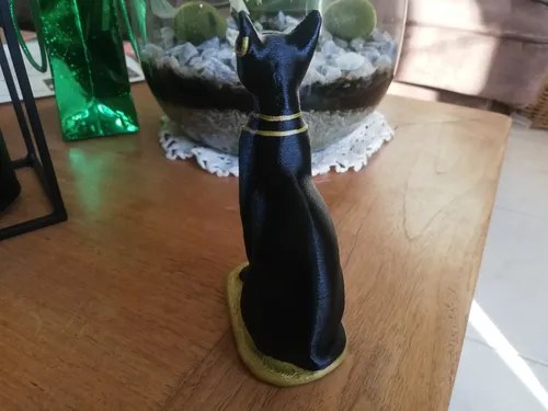 Figura Gato Egipcio 18 Cm Nivel 3d Negro - 4