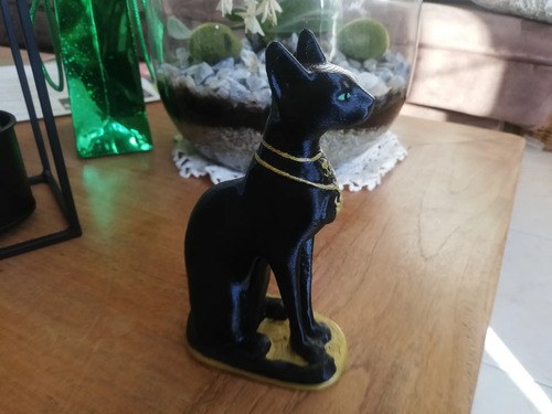 Figura Gato Egipcio 18 Cm Nivel 3d Negro - 5