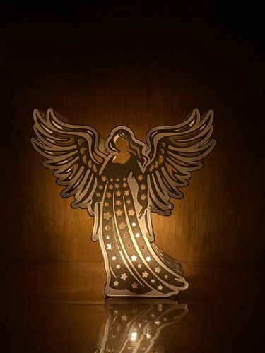 Lampara Porta Vela Led Angel 3d Angel 2