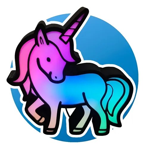 Lampara Unicornio Impresion 3d Negro Blanco