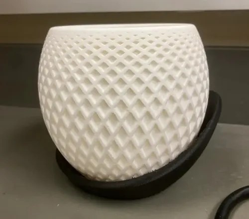 Maceta Decorativa 3d Poligonos X2 Blanco Y Negro Pligono - 2