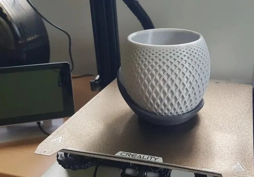 Maceta Decorativa 3d Poligonos X2 Blanco Y Negro Pligono - 4