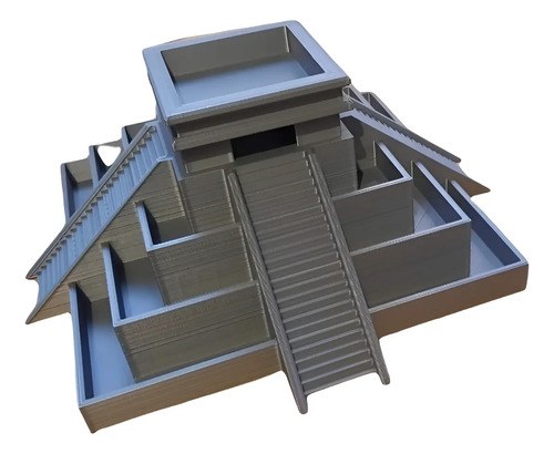 Maceta Piramide Azteca Impresion 3d Gris