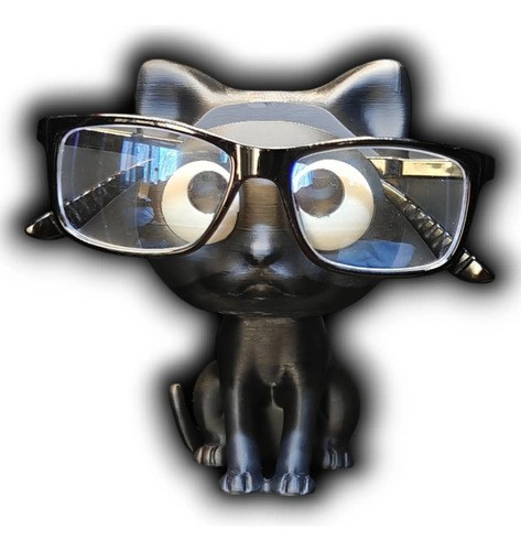 Porta Anteojos Gatito 3d Negro