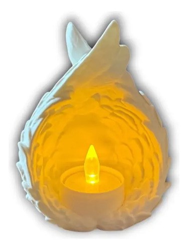 Porta Vela Led Alas De Angel Blanco - 2