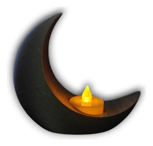 Porta Vela Media Luna 3d Negro - 2