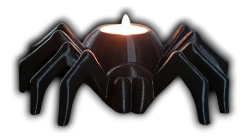Porta Velas Led Araña 3d Negro