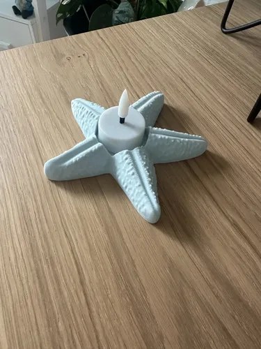 Porta Velas Led Estrella De Mar 3d Blanco - 2