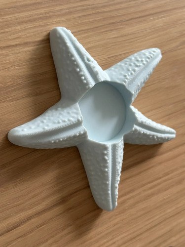 Porta Velas Led Estrella De Mar 3d Blanco - 3