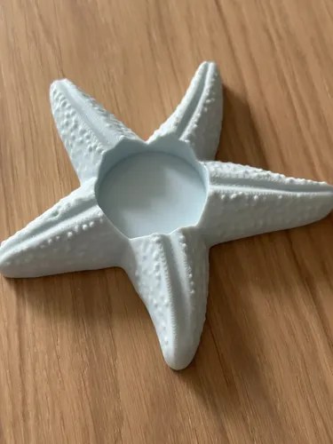 Porta Velas Led Estrella De Mar 3d Blanco - 5