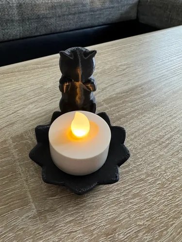 Porta Velas Led Gatito 3d