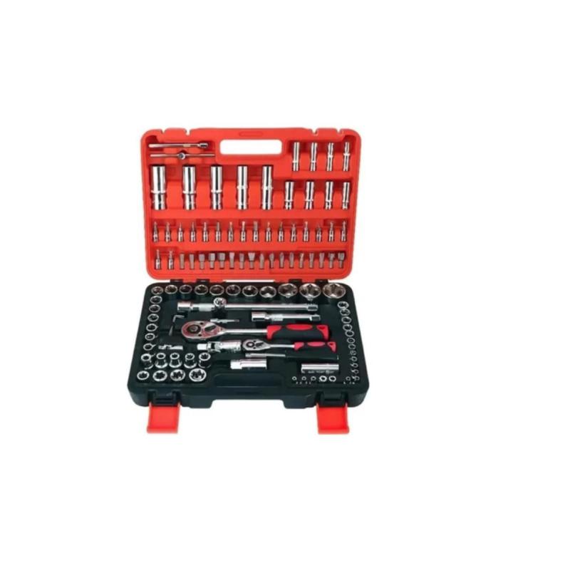 Maletín Caja Kit Herramientas Completo 108 Piezas Llaves Pro Negro Con Salmón - 3