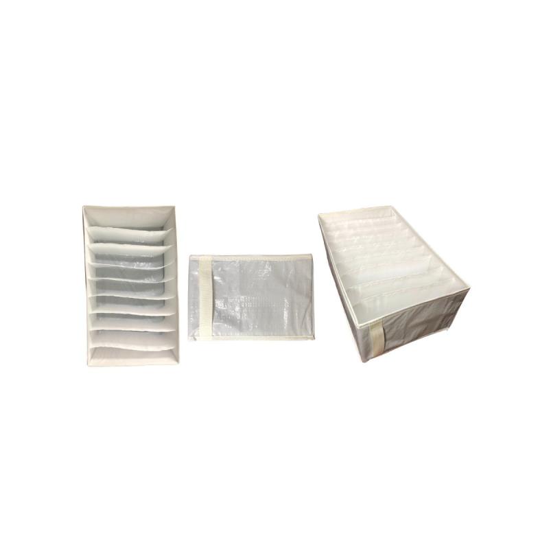 Organizador De Placard Armario Vestidor Frazadas Ropa Caja Beige 66l