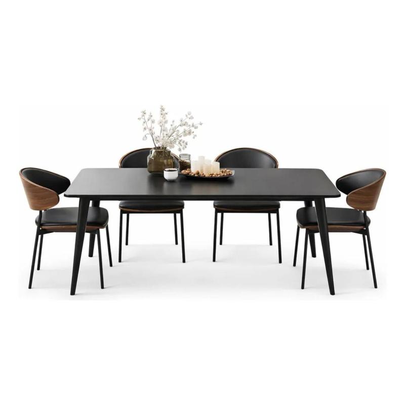 Juego Comedor Set Mesa + 4 Sillas Tapizadas Living Sillones - 2