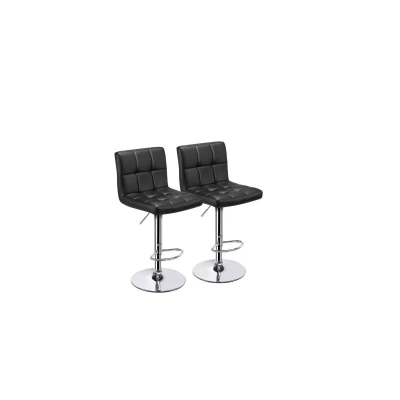 Skyhome Silla De Oficina Cómoda Ergonómica Regulable Gris Cuero Sintético
