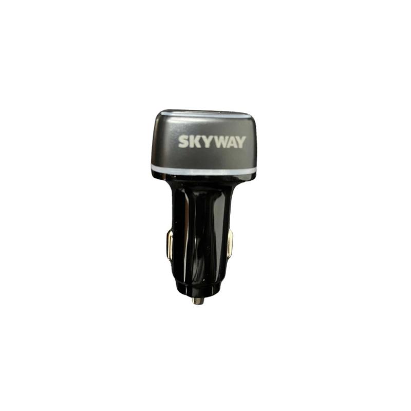 Cargador de Auto - SKYWAY - 3 Salidas (USB C PD + 2x USB2.0) - MAX 6.2A - 2