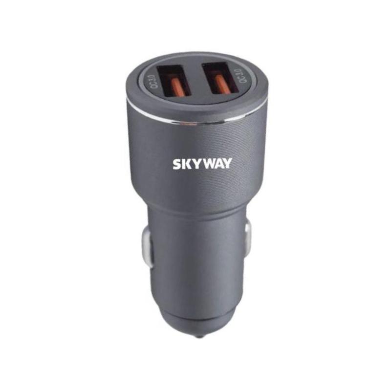 Cargador de Auto - SKYWAY - 3 Salidas (USB C PD + 2x USB2.0) - MAX 6.2A - 4