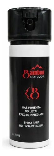 Gas Pimienta Bamboo 60gr Hasta 3 Metros Paraliza 30 Minutos. Negro