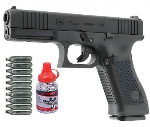 Pistola Umarex Glock 17 Gen5 Mos Co2 17 Tiros Blowback Negro 4.5 Mm