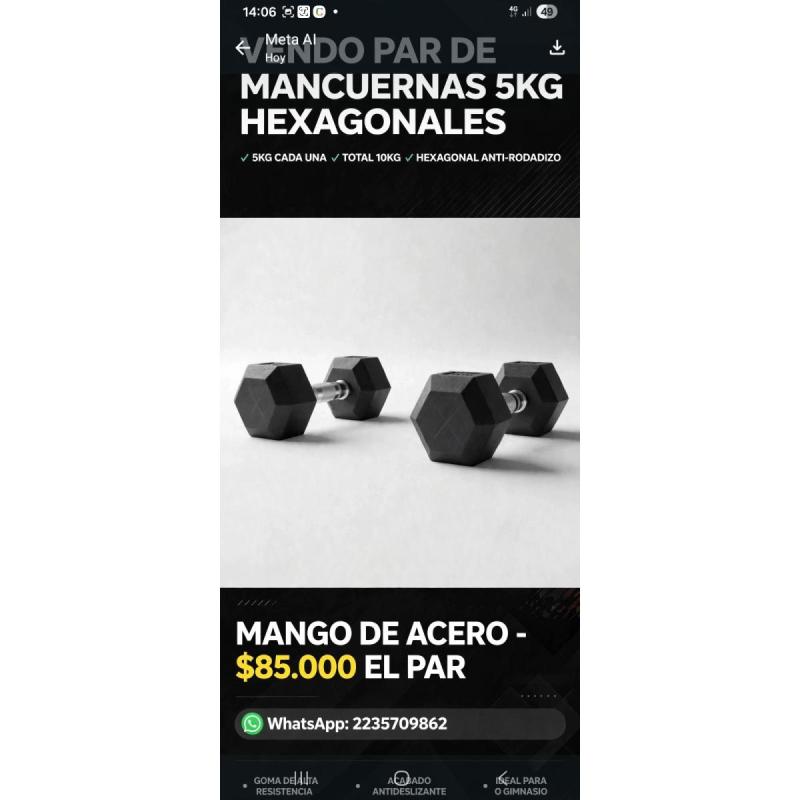 Mancuernas exagonales