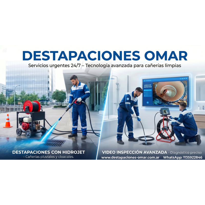 Destapaciones OB, Destapaciones con maquinas cloacales y pluviales