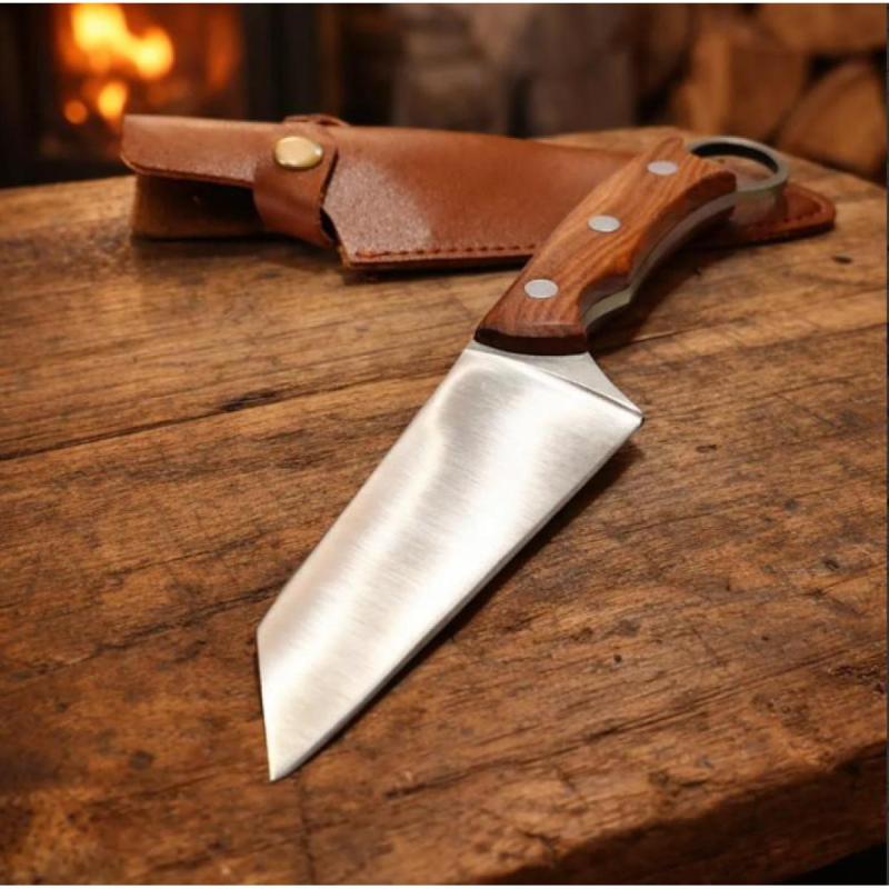 Cuchillo veisky bushcraft outdoor cocina filo liso