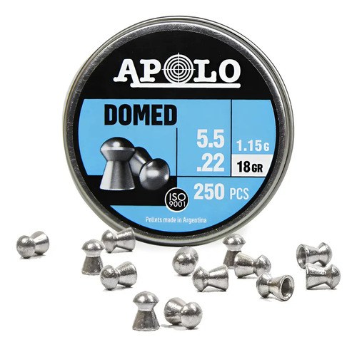 Balines Apolo Domed 5.5 Mm (.22) 18 Gr Lata X 250