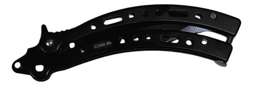 Navaja Mariposa Curva Razor Con Funda Y Repuestos Negro - 3