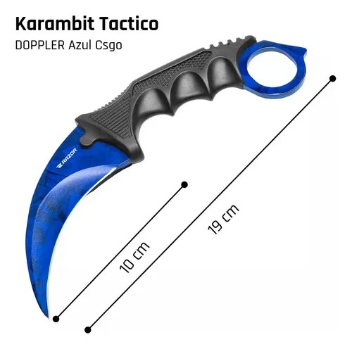 Cuchillo Karambit Razor Acero Inoxidable 440a Filo Liso Defensa Táctico Azul - 2