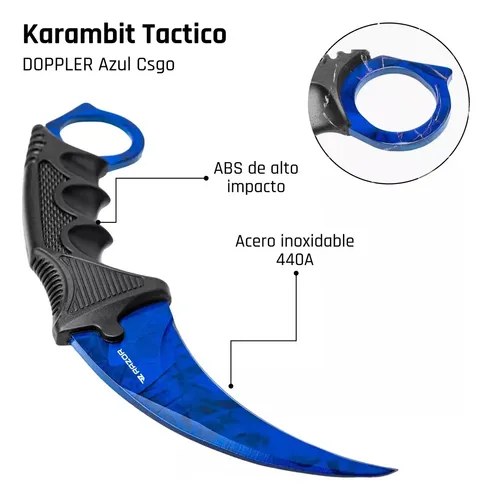 Cuchillo Karambit Razor Acero Inoxidable 440a Filo Liso Defensa Táctico Azul - 3