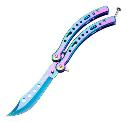 Navaja Mariposa Curva Razor Con Funda Desarmador Repuestos Tornasol - 2