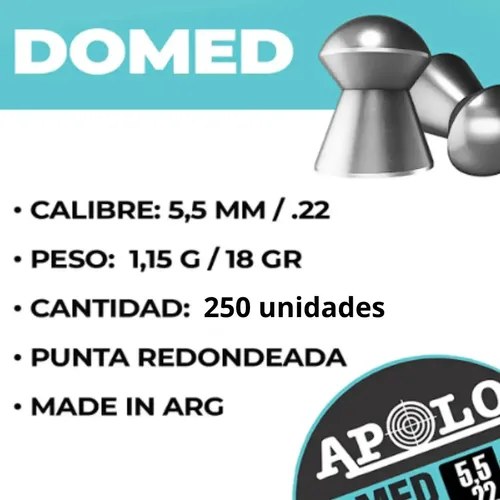 Poston Apolo Lata 250 Unid Domed-cal.5.5mm Caza.18 Grains - 3