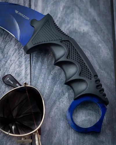 Cuchillo Karambit Tactico Azul Csgo Navaja Defensa Razor Azul - 8