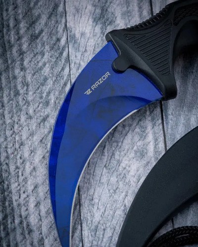 Cuchillo Karambit Tactico Azul Csgo Navaja Defensa Razor Azul - 9