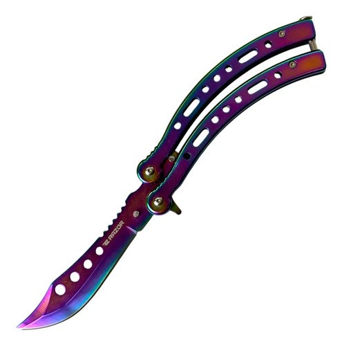 Navaja Mariposa Curva Razor Con Funda Y Repuestos Tornasol - 4
