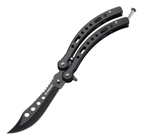 Navaja Mariposa Curva Razor Con Funda Y Repuestos Negro - 5