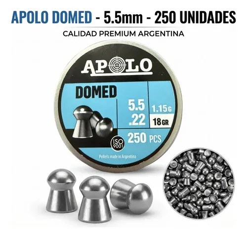 Poston Apolo Lata 250 Unid Domed-cal.5.5mm Caza.18 Grains - 7