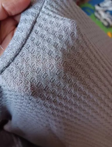 Remera Informal Tejido Gofre Corte Holgado Importada Gris Claro L Gofre - 7