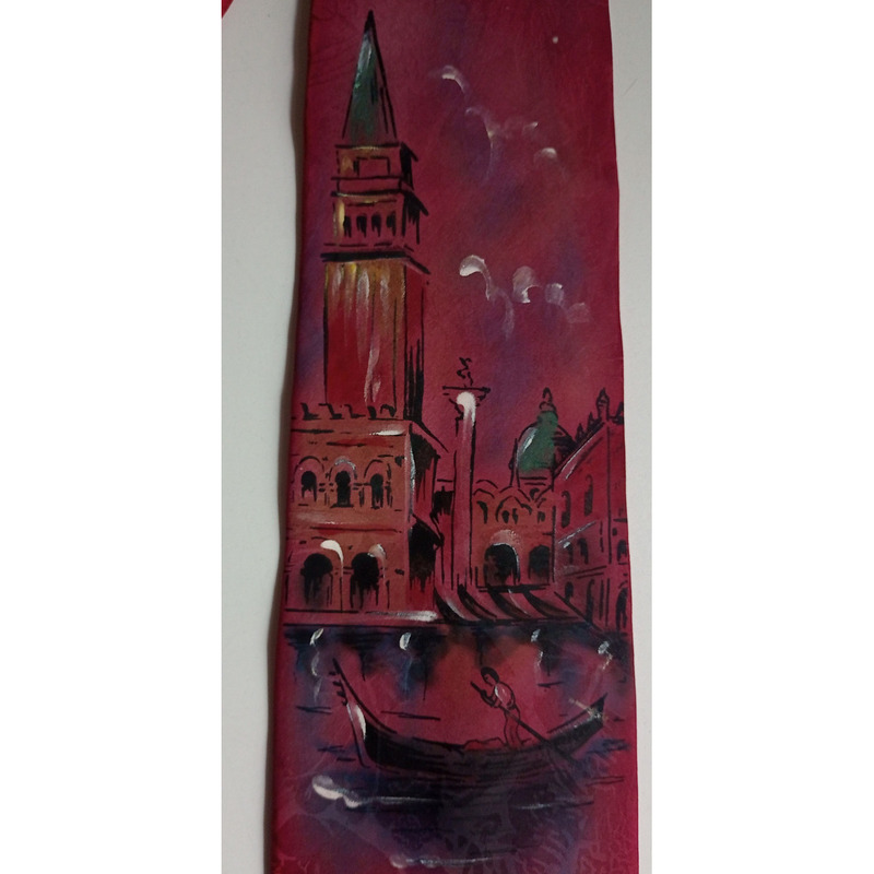 Corbata de seda italiana - CRAVATTERIA VENEXIANA DIPINTE A MANO SEDA PINTADA A MANO