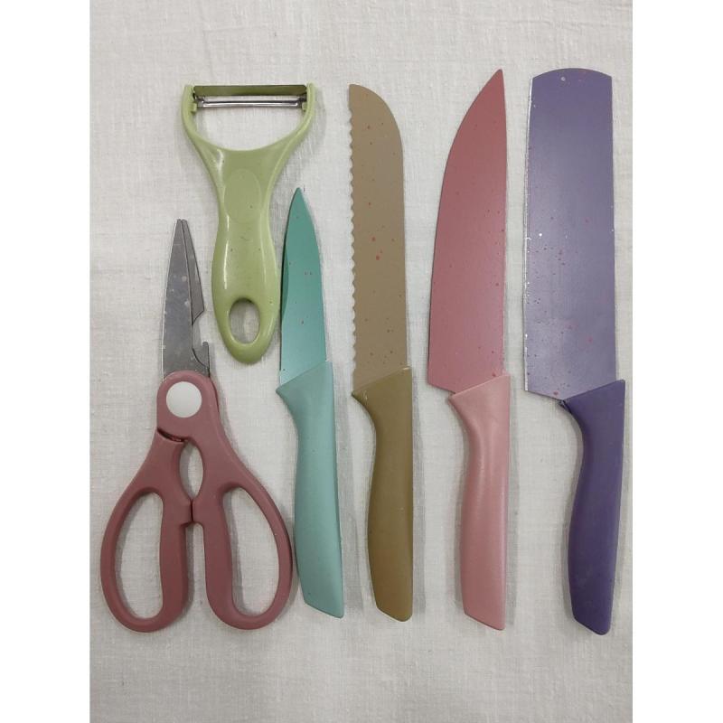 MINI SET DE CUCHILLOS COLOR PASTEL 6 PIEZAS