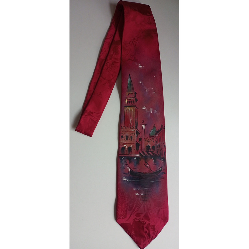 Corbata de seda italiana - CRAVATTERIA VENEXIANA DIPINTE A MANO SEDA PINTADA A MANO - 2
